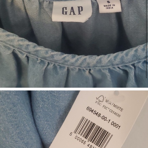 GAP Blue Ruffled Tank Top - Picture 2 of 5